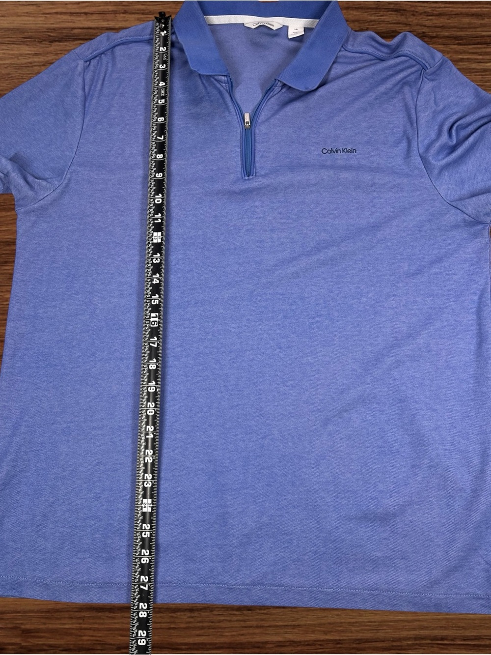 Calvin Klein Men’s Sky Blue Zip Collar Polo. Tag Size Large. Fits Medium. - Picture 6 of 7